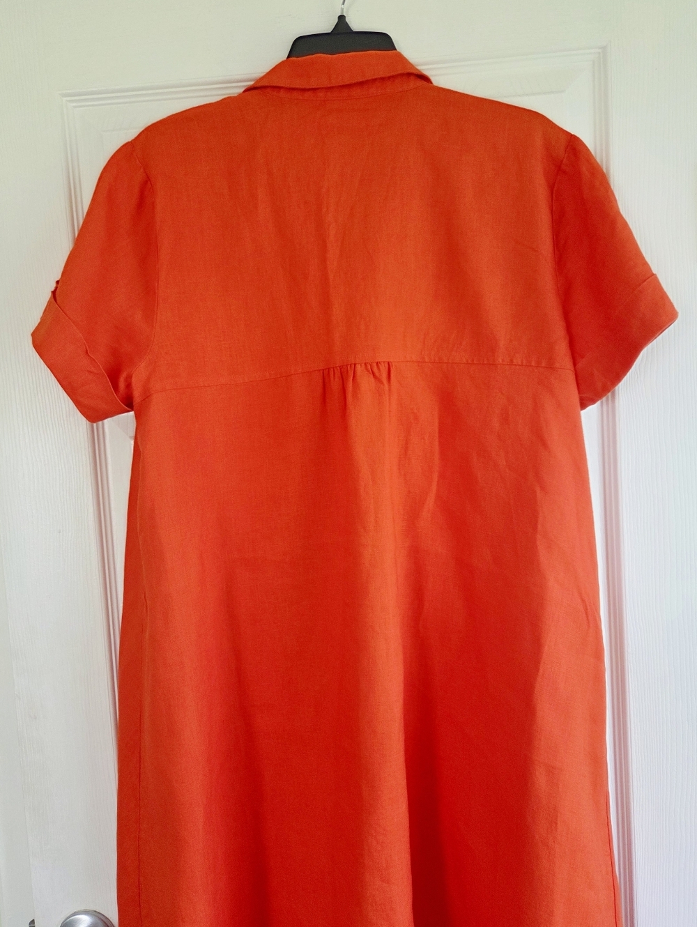 J. Jill Love Linen ✨️ Women's Zinnea Orange Linen Midi Dress Size L - Picture 10 of 12